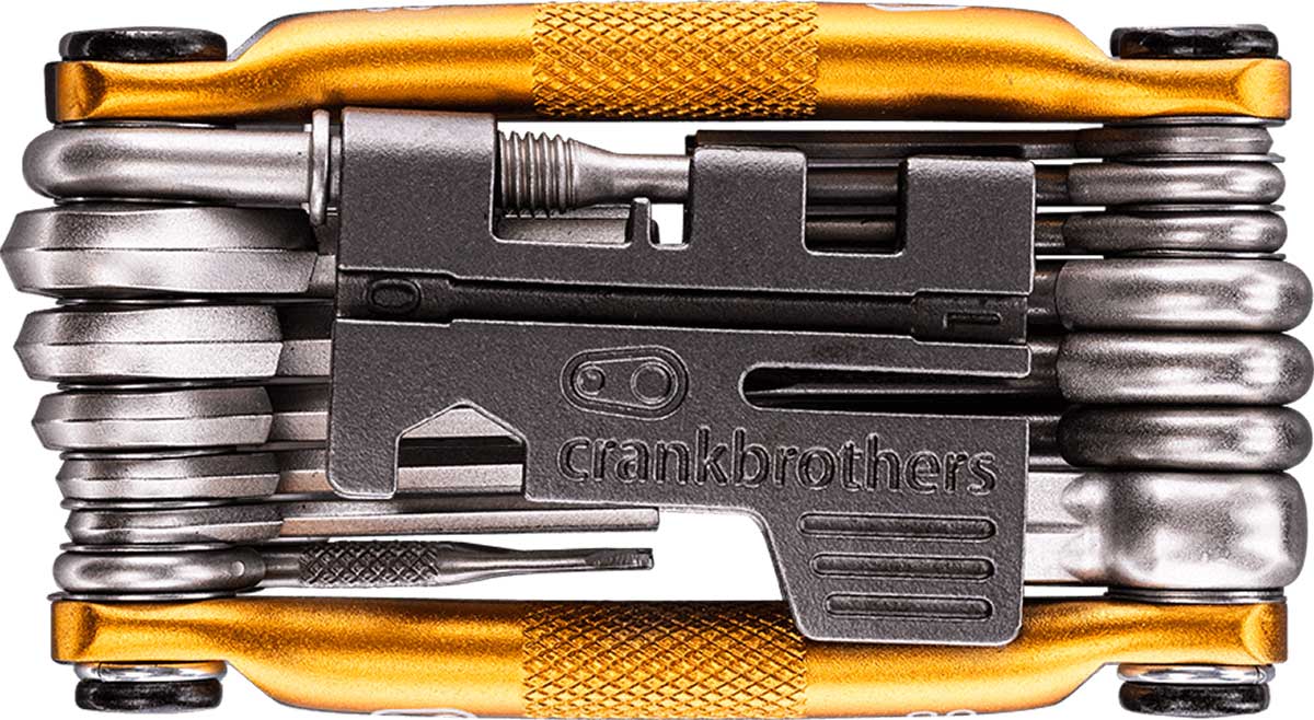 m20 crankbrothers multi-tool chain breaker tubeless repair kit allen keys torx tools rotor straightener folded compact