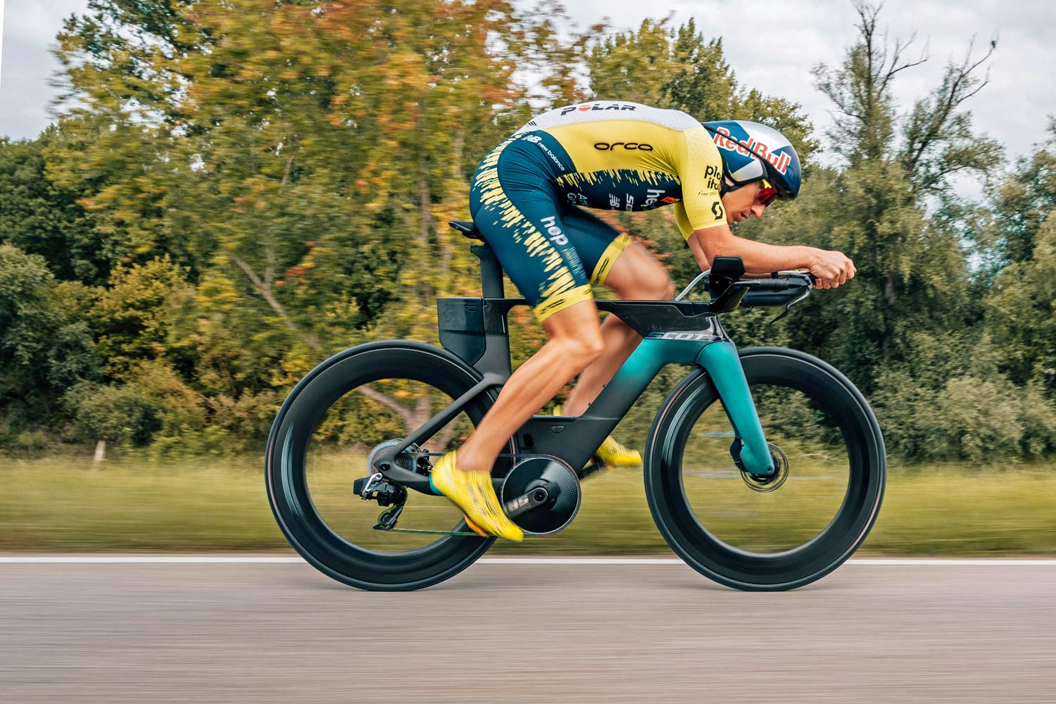 2021 Scott Plasma 6 integrated aero carbon triathlon bike, Sebastian Kienle training