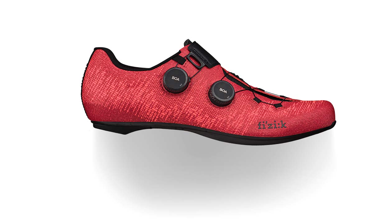 Fizik Vento Infinito Knit Carbon 2 road shoes, lightweight breathable stiff, road racing shoes, coral