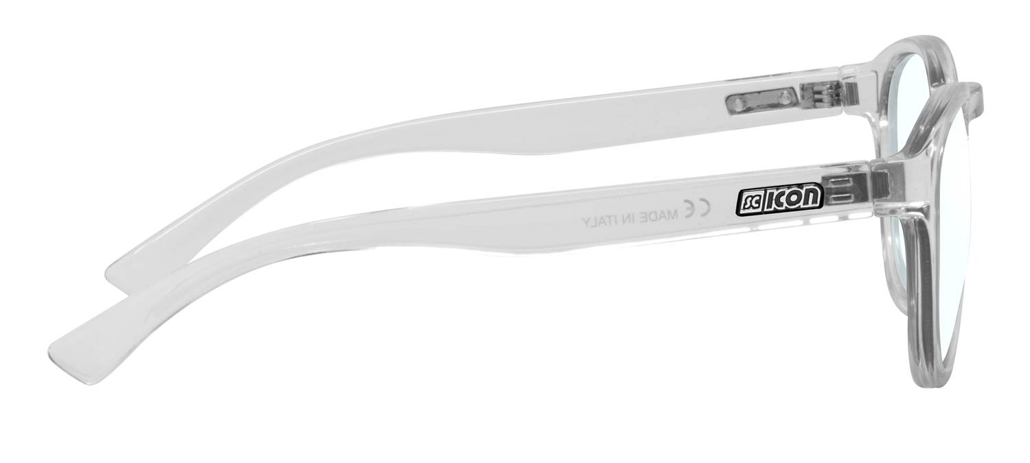 Sciocon Blue Zero glasses off-the-bike, reduce screen time fatigue, Protom clear side