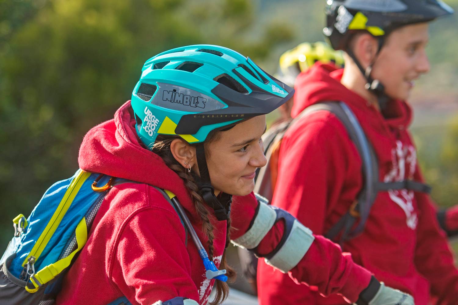 Urge Nimbus kids MTB helmet, affordable child-sized eco-friendly all-trail all-mountain bike head protection