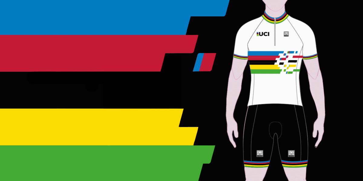 2020 UCI Zwift Cycling eSports World Championship details and community rides, rainbow stripes World Champs jersey design