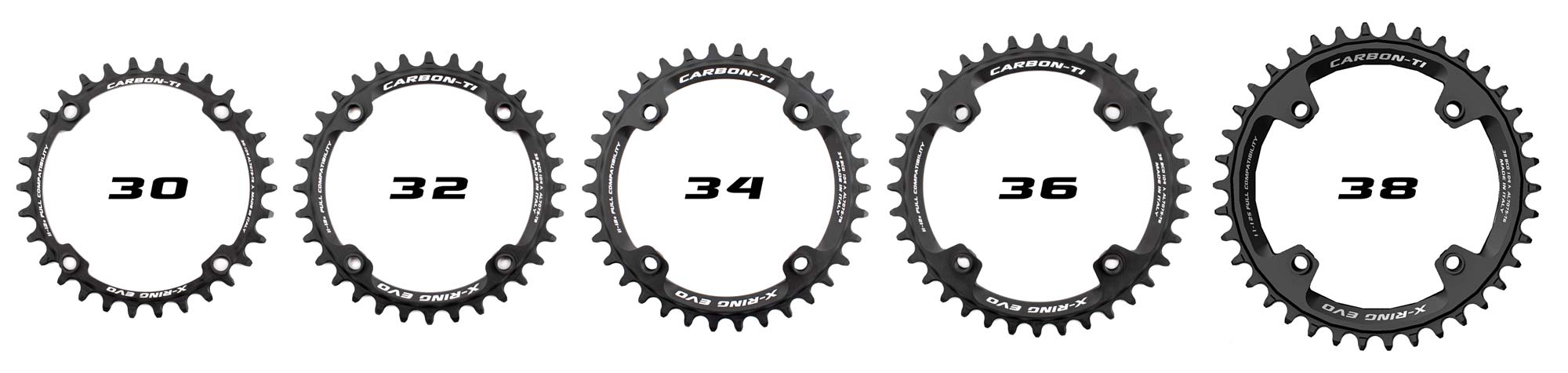 Carbon-Ti X-Ring EVO 1x MTB chainring, 11speed 12speed 4-bolt 104BCD single mountain bike rings, 30, 32, 34, 36, 38T