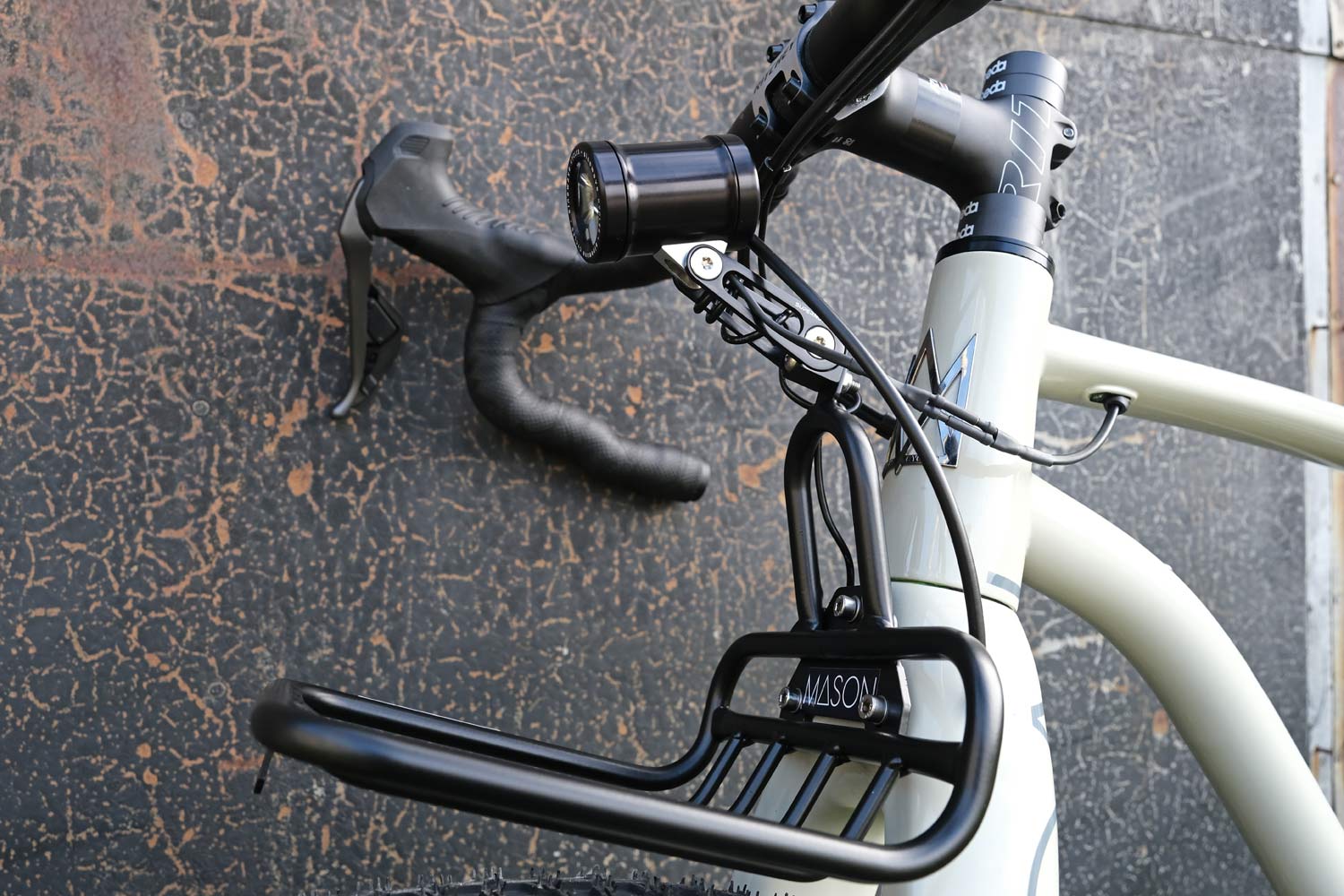 Mason ISO Condenser rack, adventure bikepacking mini off-road HotShoe fork rack, Dynamo light mount