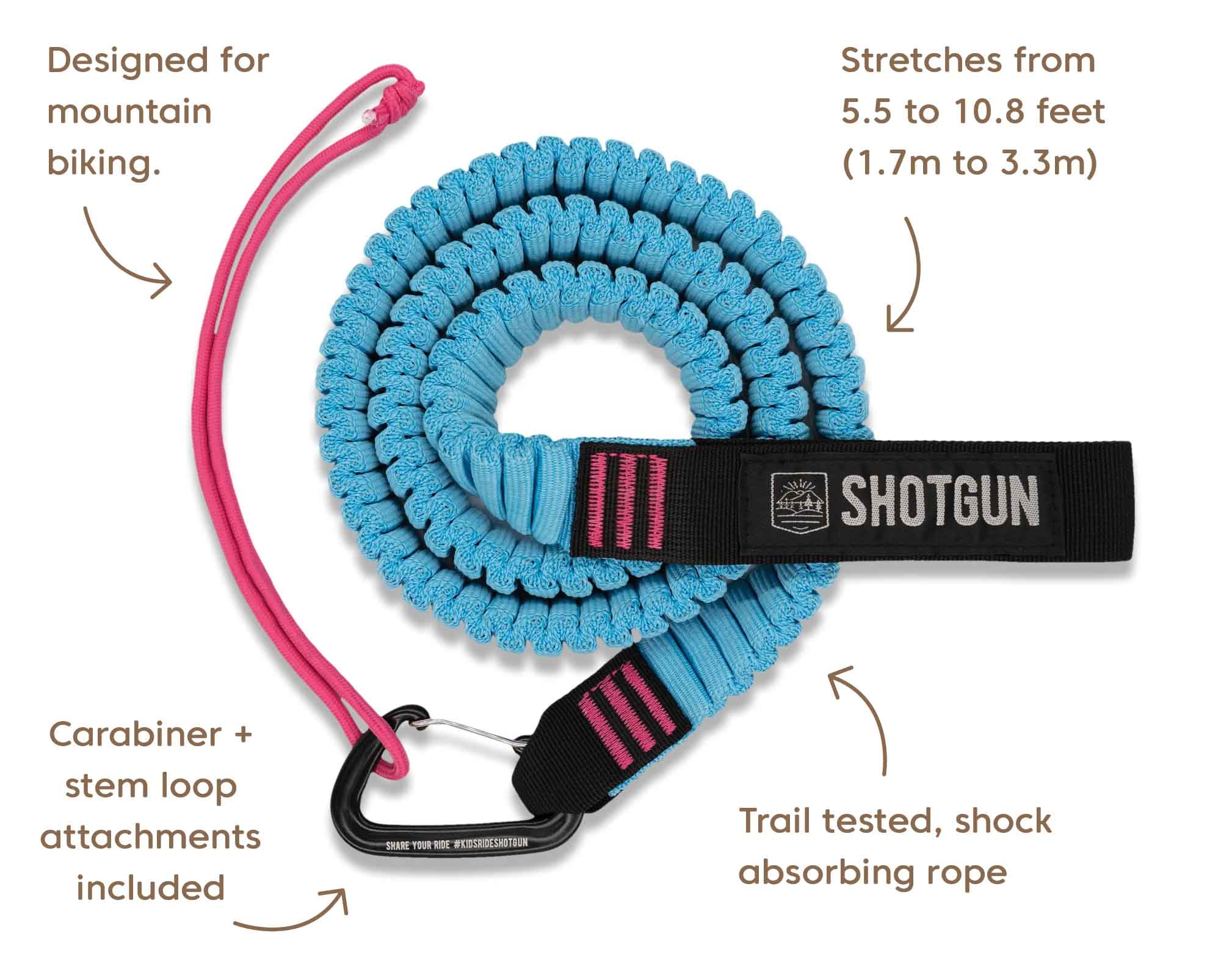 Quick Loop W/Small Carabiner — TowWhee - Bungee Tow Strap Bike Trailer and  More!