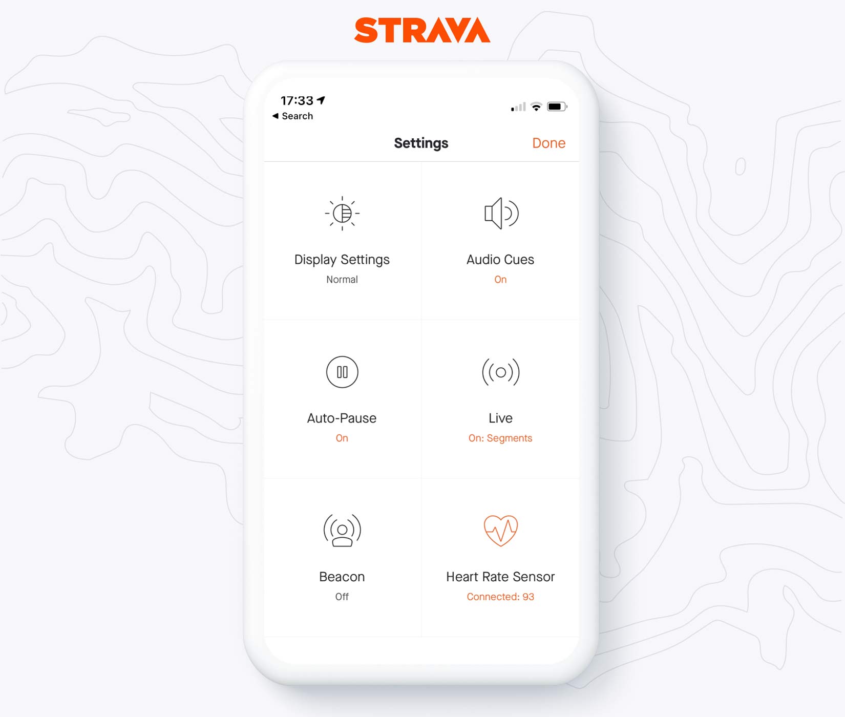 Strava mobile app Bluetooth heart rate tracking returns, settings