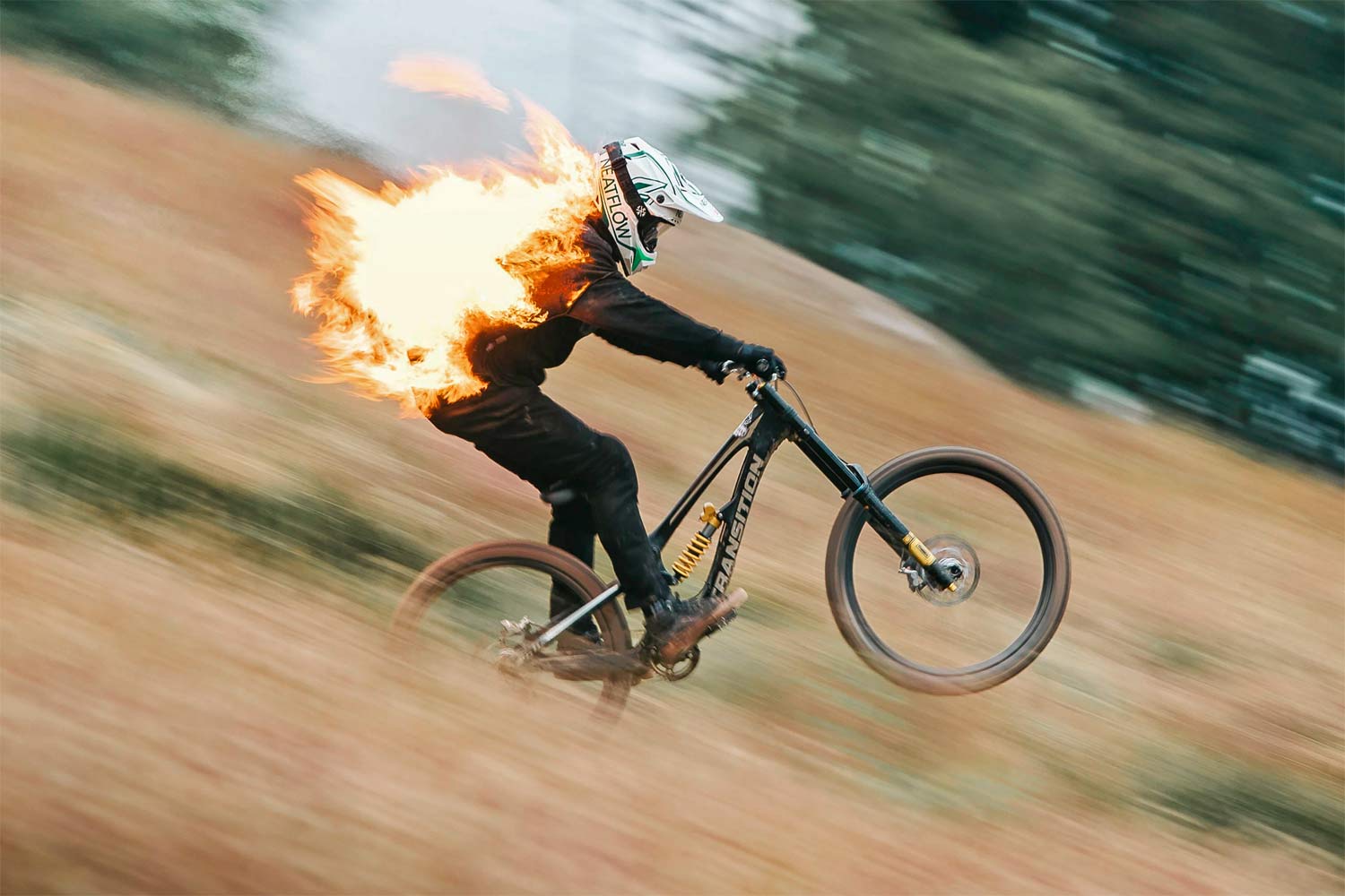 The Old World bike film by Tillmann Brothers for Red Bull, Nico Vink flaming manual photo by Julian Mittelstädt