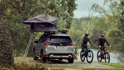 Thule Tepui Foothill rooftop tent halves the footprint with a slim 2-person design