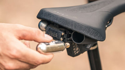 Fizik Alpaca Tool Carrier hides tool, CO2s under their saddles w/o limiting dropper posts