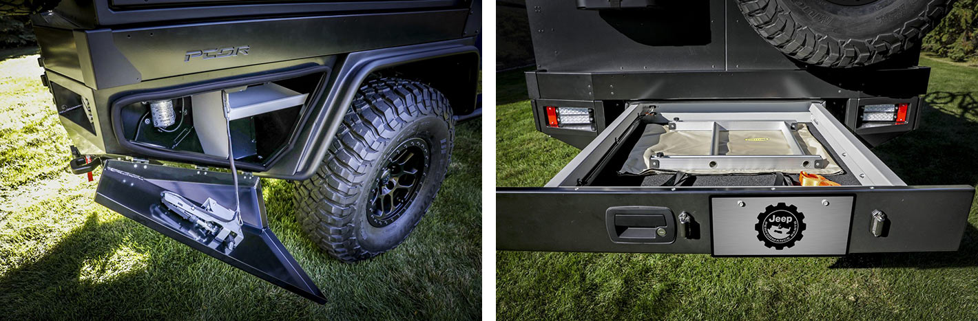 jeep gladiator concept vehicle from mopar internal slide out storage trays