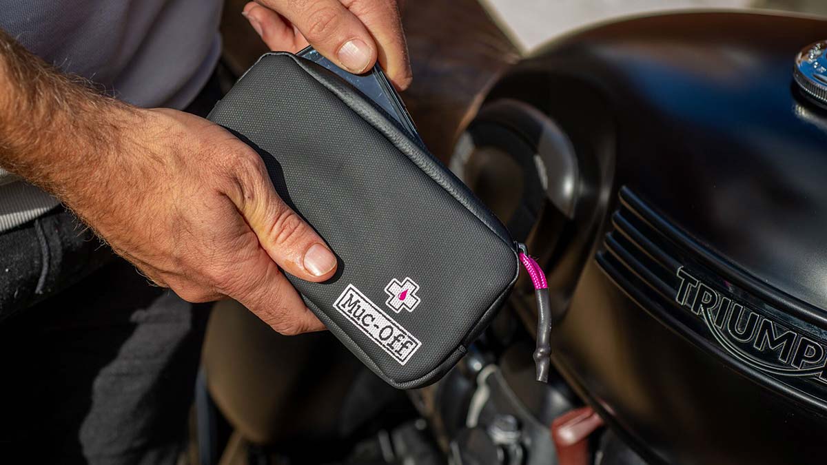 muc-off rainproof essentials case keep phone keys dry winter riding kit