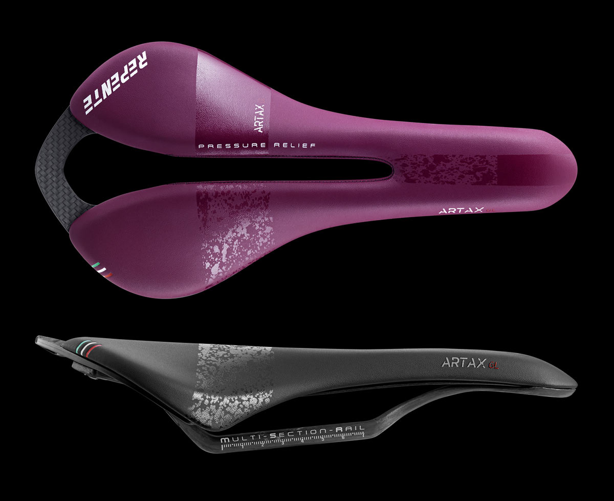 repente artax GL lightweight carbon fiber gravel bike saddle top and side view