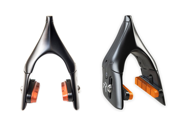 tri rig omega one direct mount aero brakes for triathlon bikes shown at multiple angles