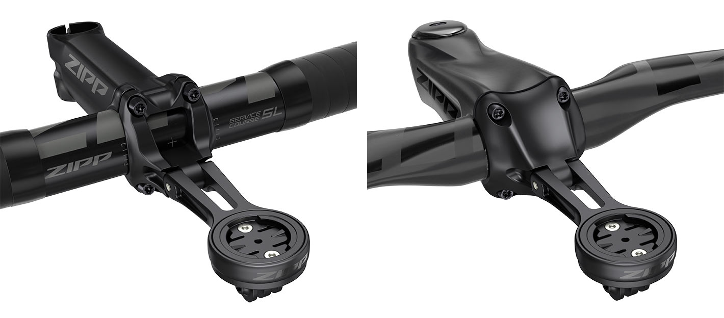 2021 Zipp Quickview cycling computer mount on front of stem faceplates