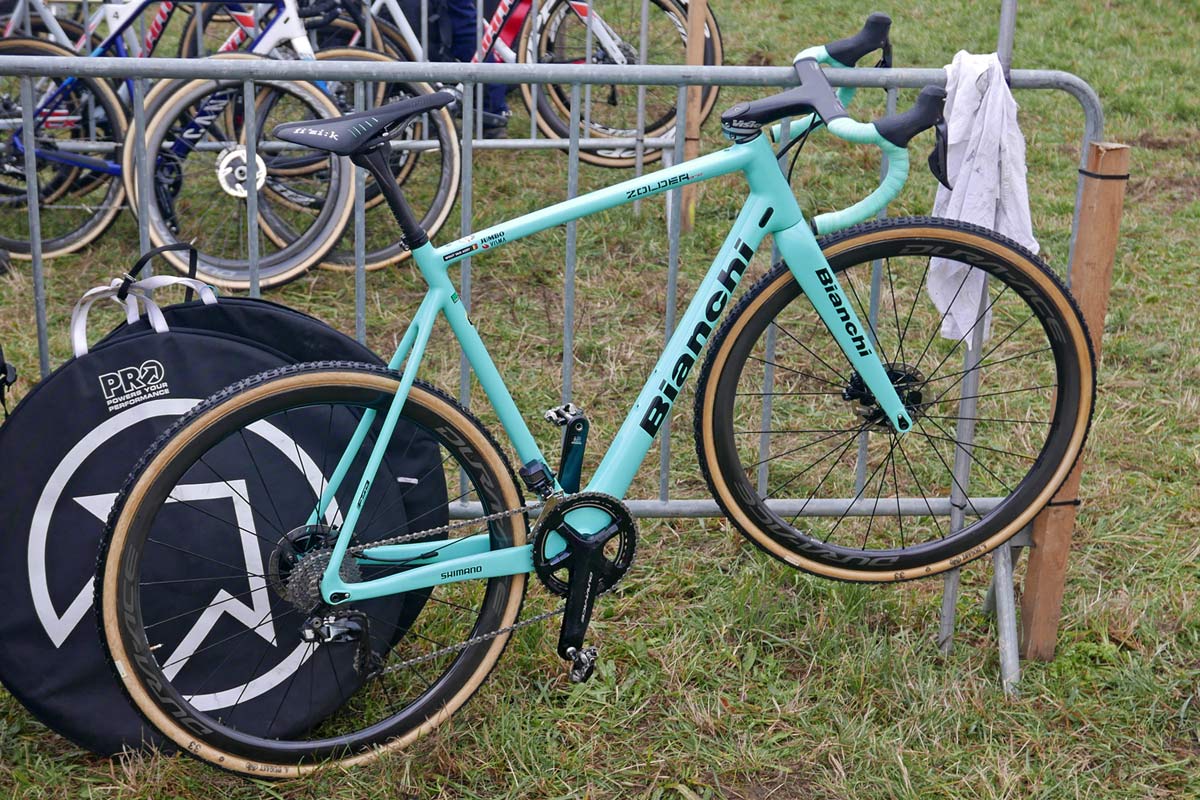 CX Pro Bike Check: Bianchi Zolder Pro carbon cyclocross bike, Wout van Aert at UCI Cyclo-Cross World Cup Tabor, 2020 pit bike