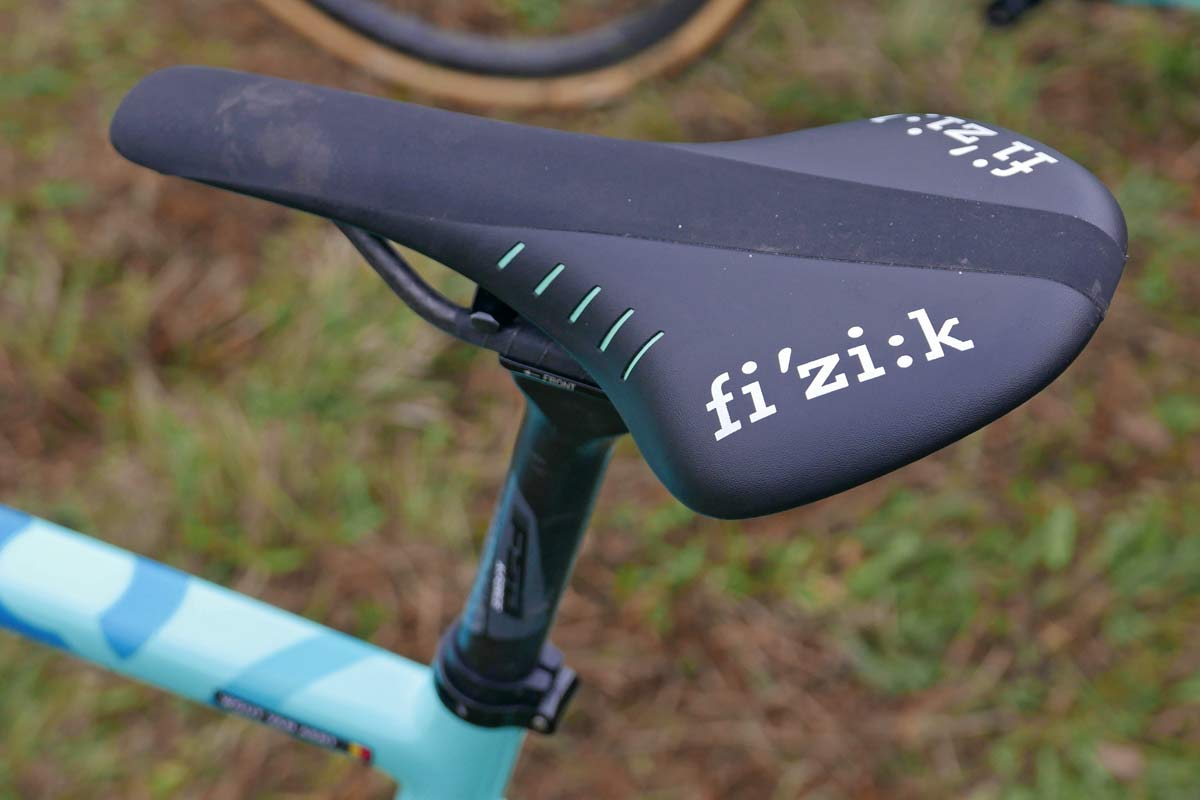 CX Pro Bike Check: Bianchi Zolder Pro carbon cyclocross bike, Wout van Aert at UCI Cyclo-Cross World Cup Tabor, fizik saddle