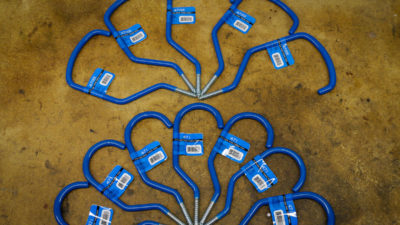 Why bicycle storage hooks are still the best way to store a bike (especially in Park Tool Blue)