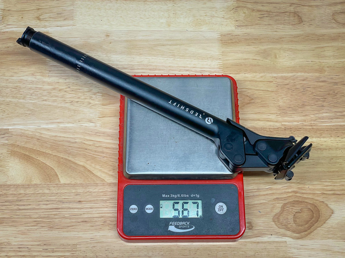 actual weight of Redshift ShockStop suspension seat post 