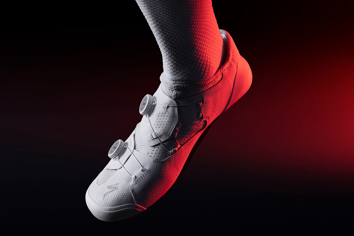 specialized ares s-works road bike shoes closeup features and colors