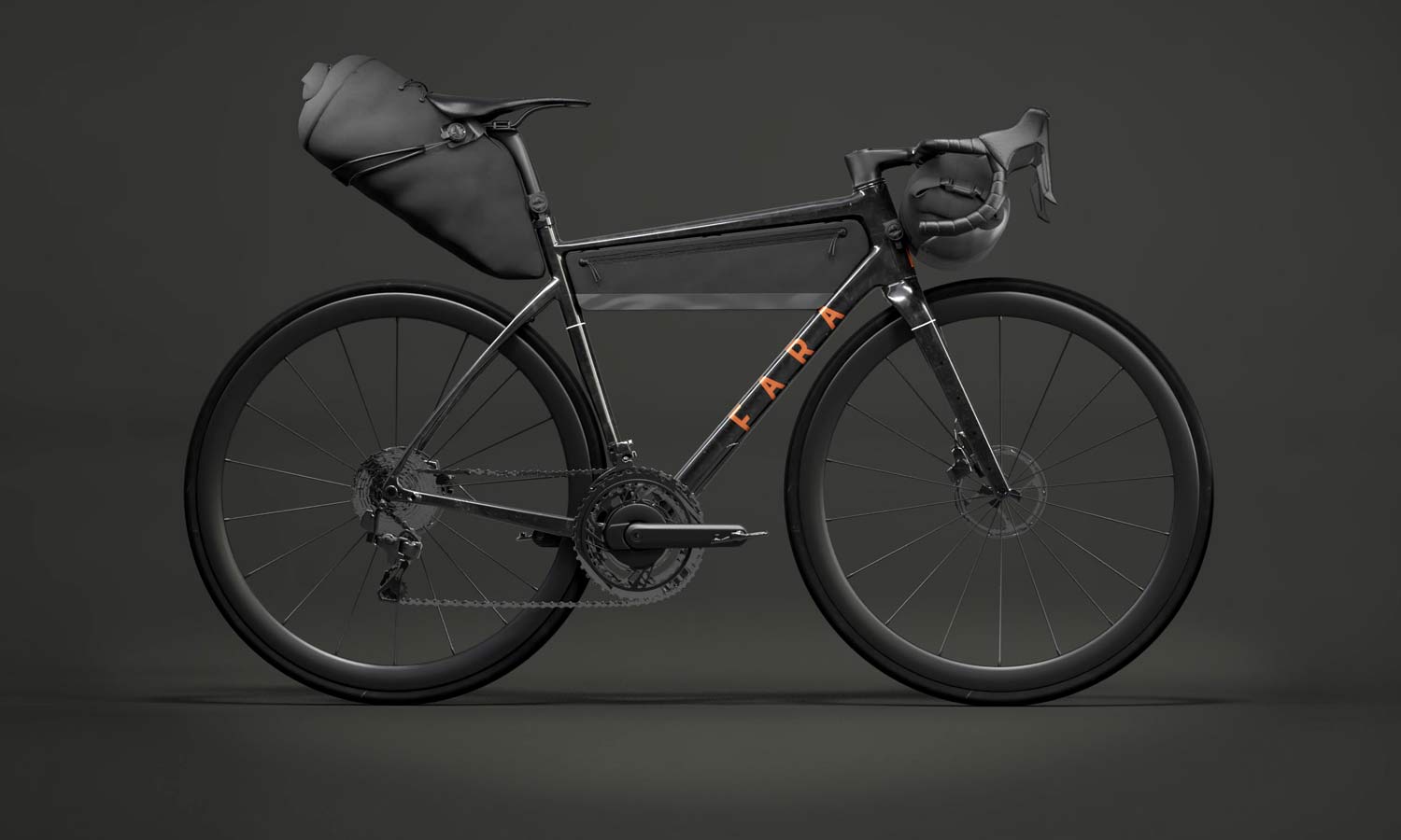 Fara F-AR all-road bike, carbon ultra-endurance all-road and gravel bike with integrated bikepacking bags