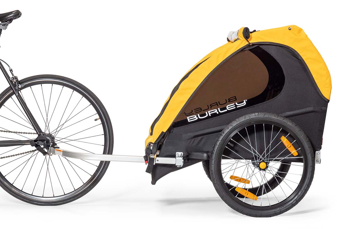 burley bee kids bike trailer 1 or 2 seater options attached to bike