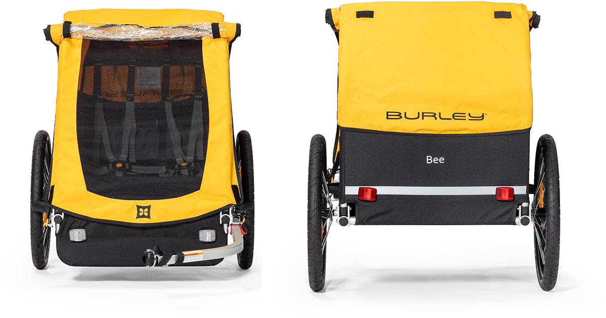 burley bee two-child kids bike trailer