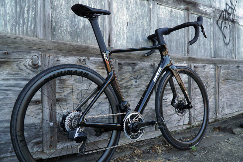 review of parlee rz7 aero road bike with bike shown from rear angle