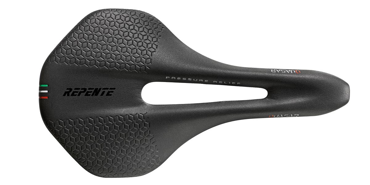 selle repente quasar saddle perineal cutout pressure relief carbon shell steel rail 142mm wide