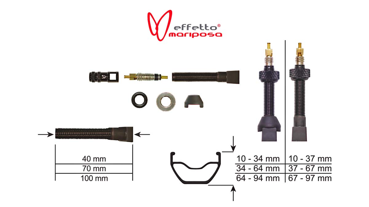 Effetto Mariposa updated Caffelatex Tubeless Valves tech details & fit