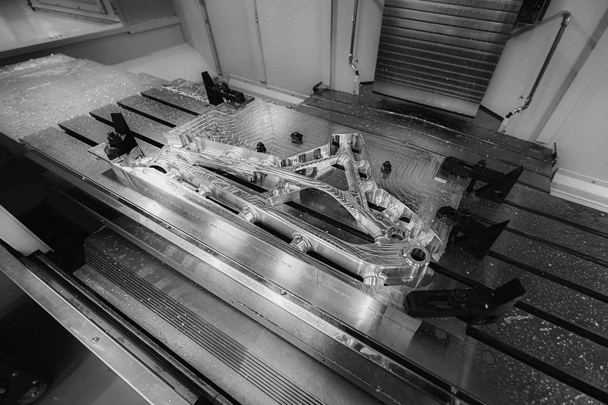 cnc machining production privee prototype dh bike forestal technology centre andorra aluminium