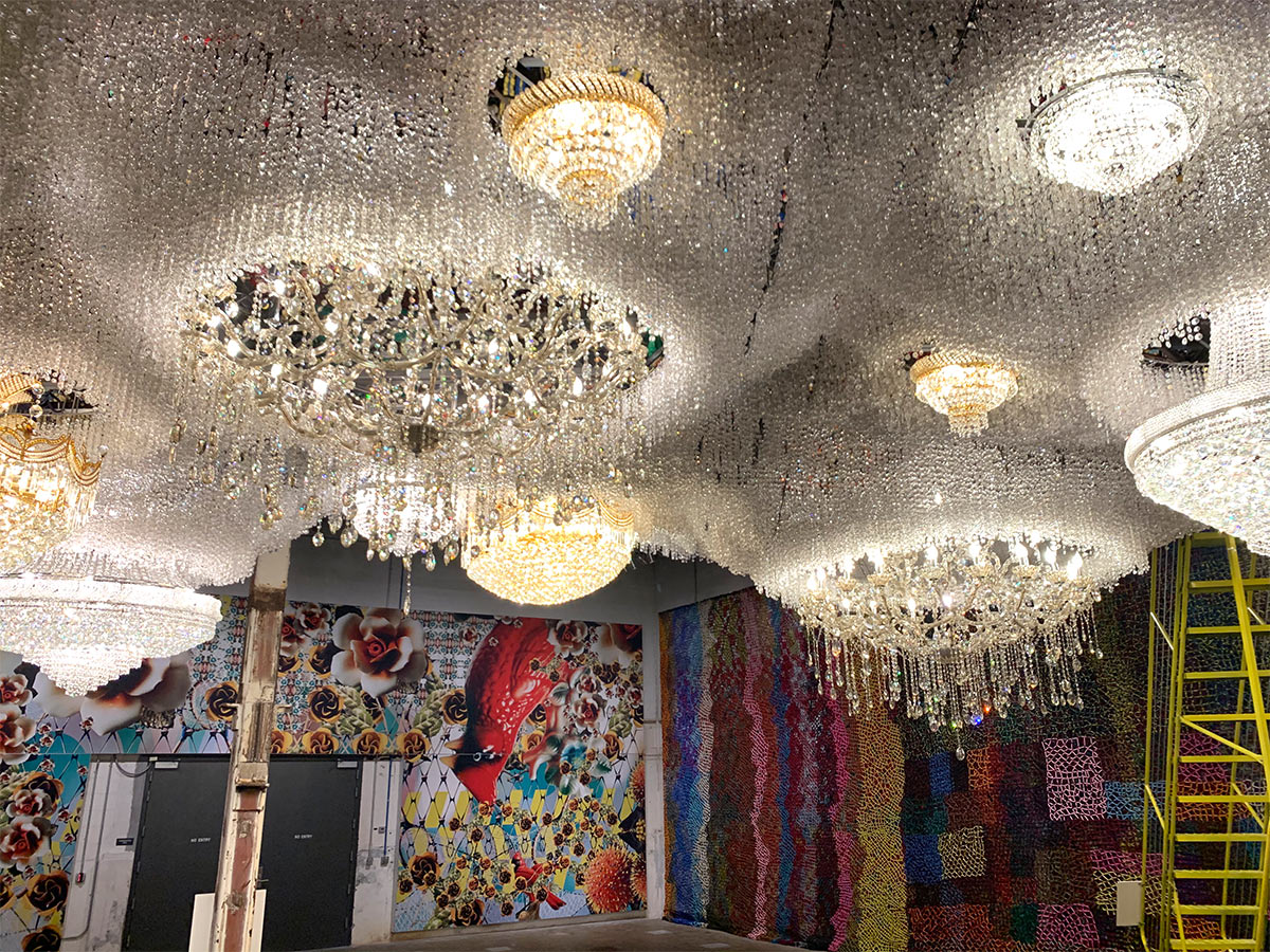 chandelier art exhibit from nick cave until at the momentary in bentonville arkansas