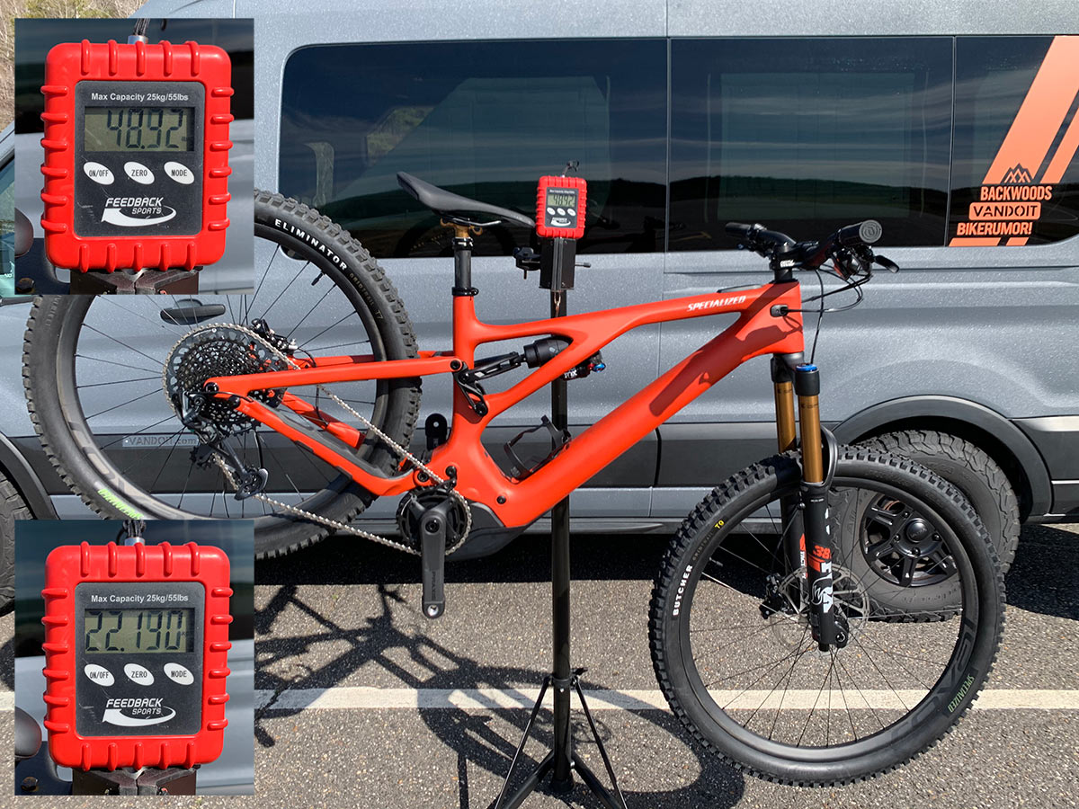 actual weight of specialized turbo levo e-mountain bike