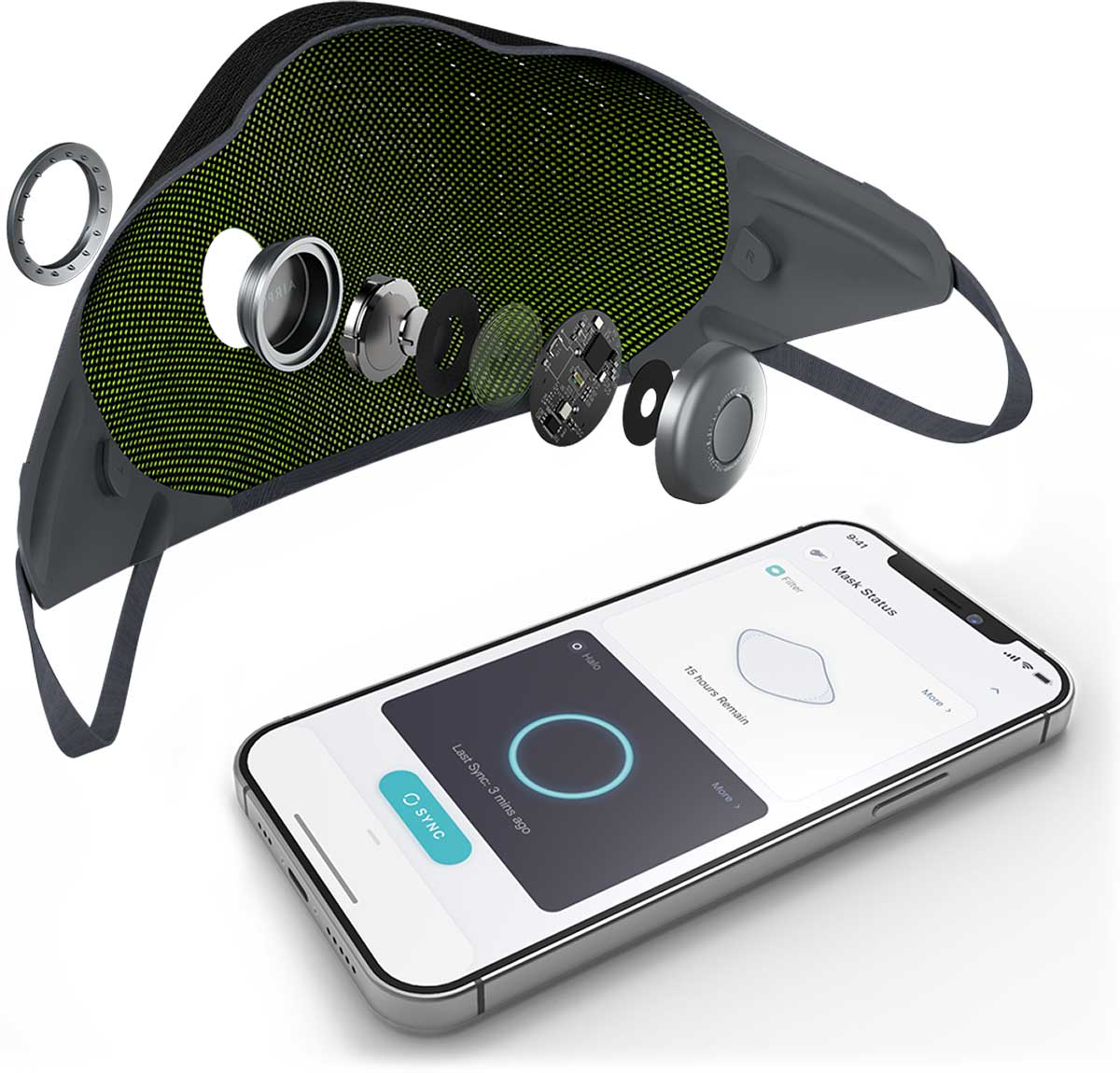airpop active+ halo smart sensor tracks record breath rate