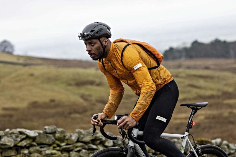 Albion Ultralight Insulated Jacket, ultra lightweight packable breathable eco cycling jacket and backpack, riding