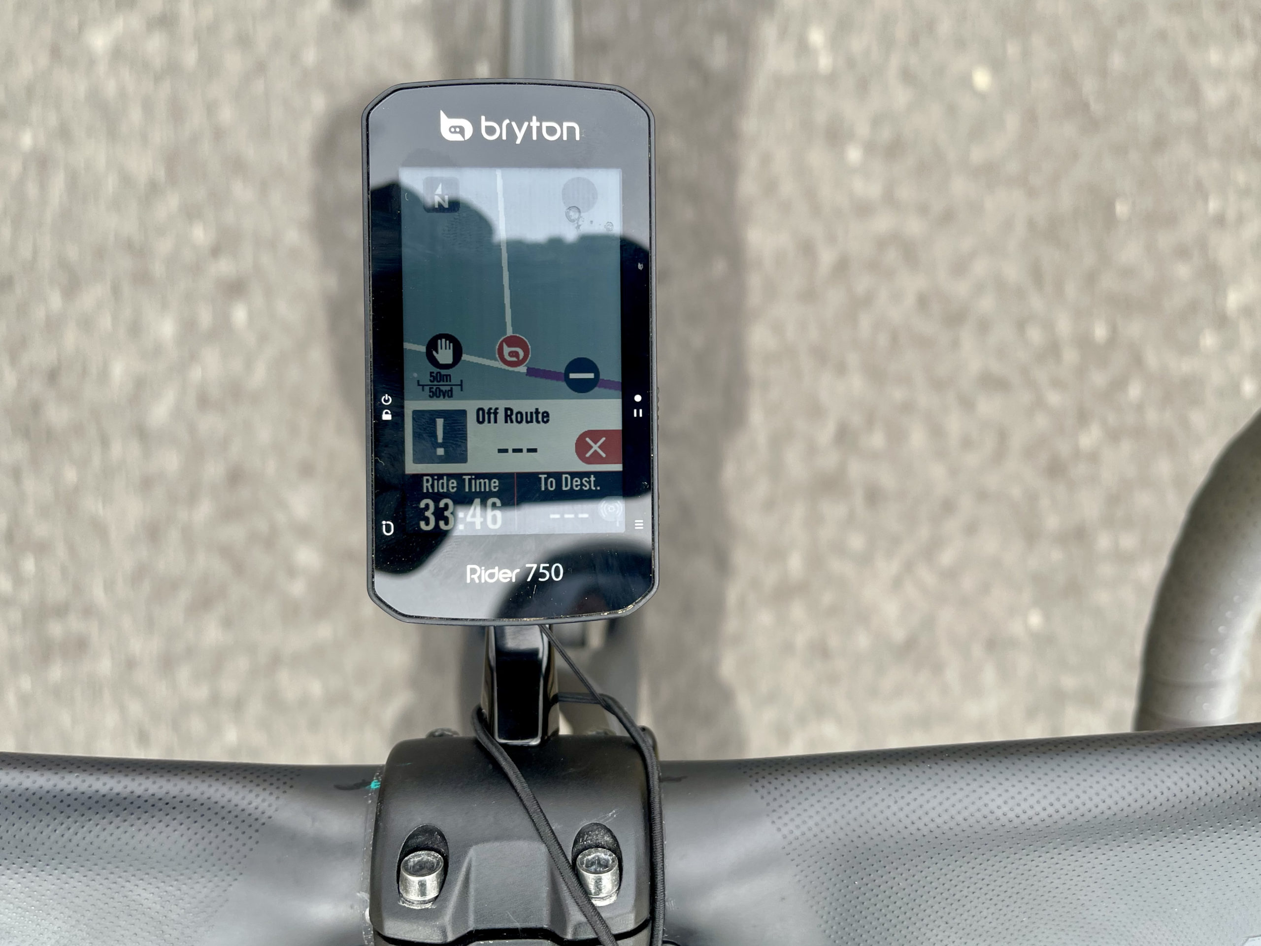 Bryton Rider 750 Review off route