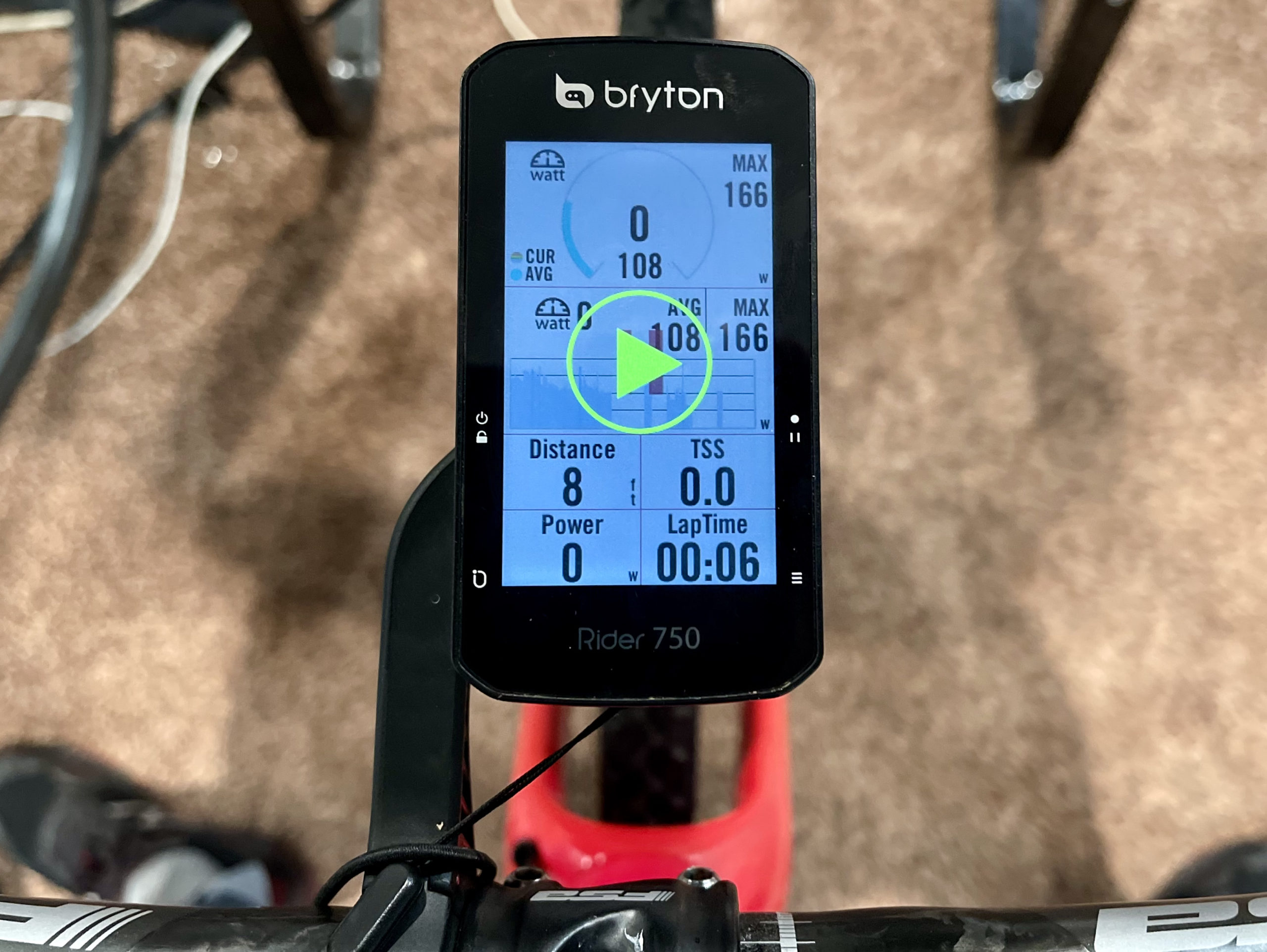 Bryton Rider 750 Review trainer GUI