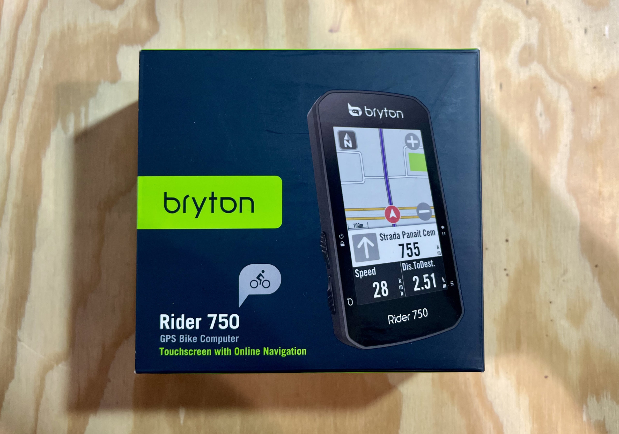Bryton Rider 750 Review unit close up package