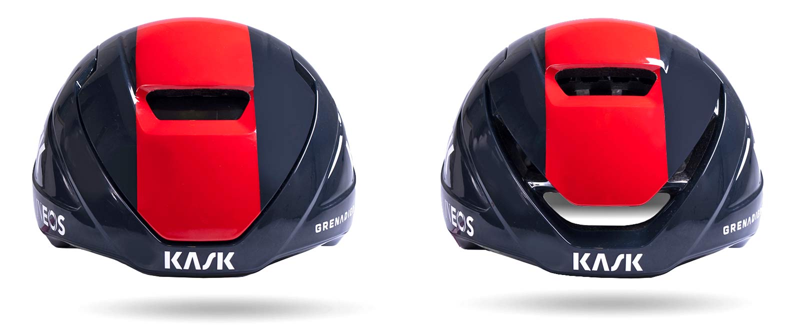 Kask Wasabi aero road helmet, adjustable venting aerodynamics merino padding, open vs. closed