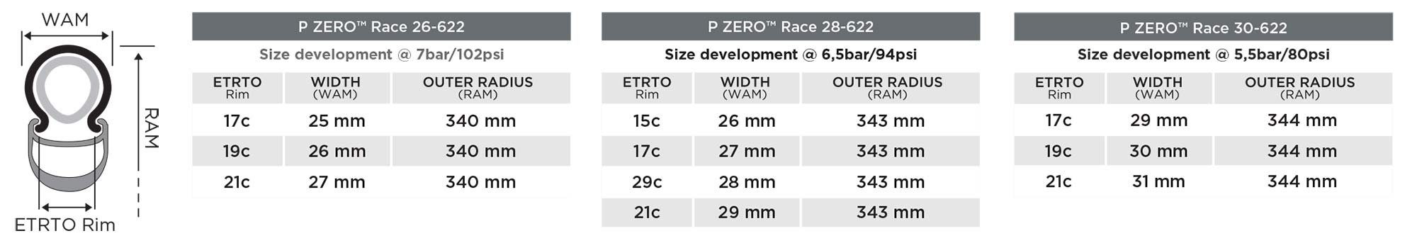 Pirelli P Zero Race Road clinchers, performance road bike tube-type clincher tires, 19c
