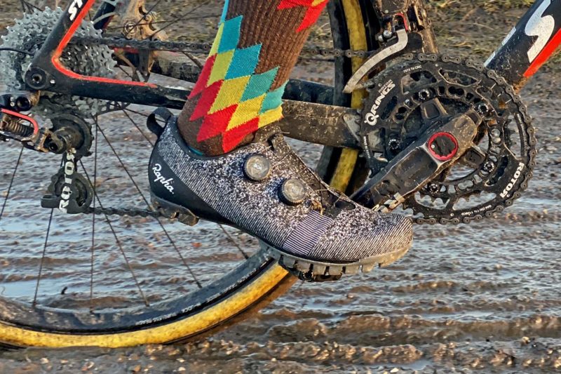 Rapha Explore Powerweave carbon-soled gravel bike shoes, muddy riding