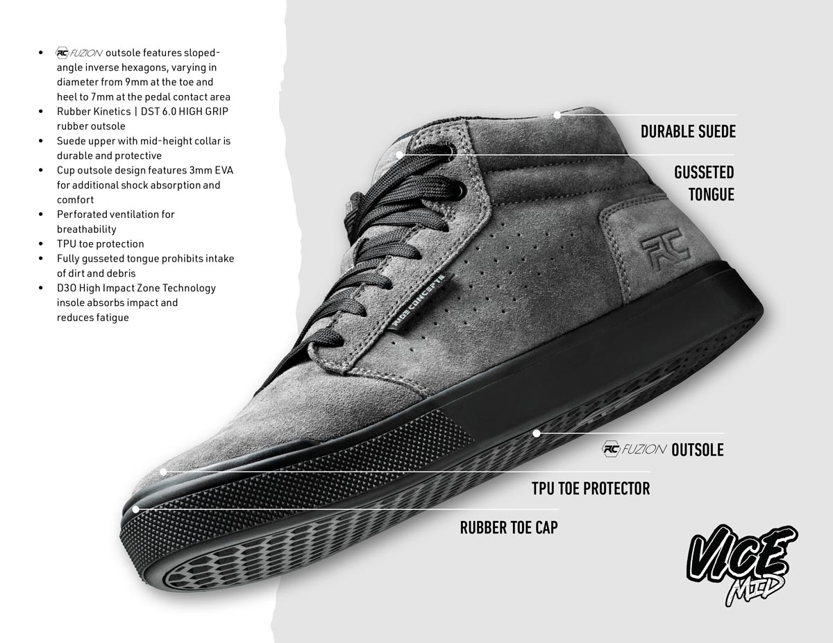 Ride Concepts Vice Mid shoe features