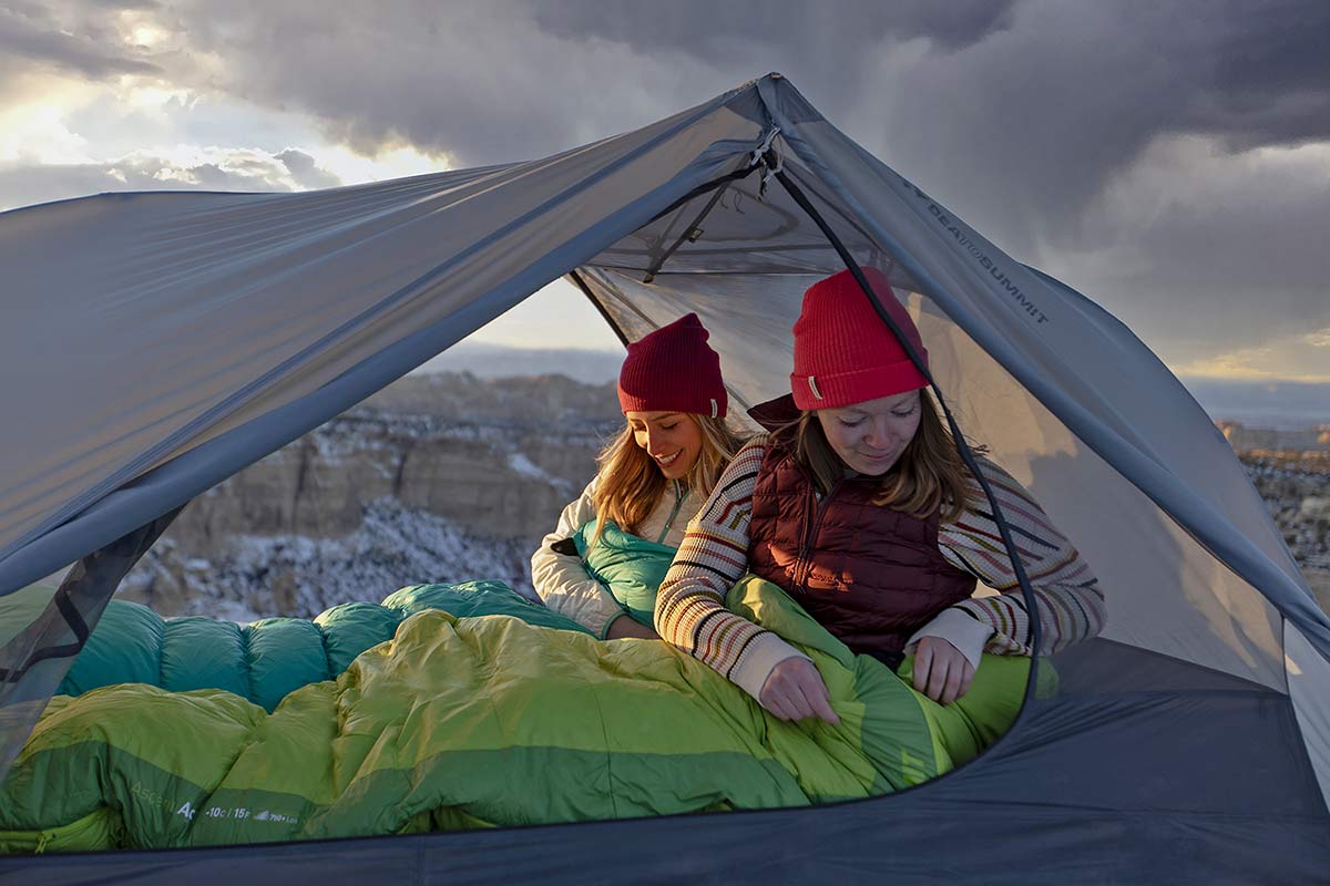 Sea to Summit Alto and Telos TR lightweight tents, Tension Ridge modular 3-season ultralight bikepacking tent, open