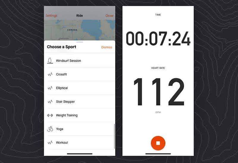 Strava mobile app training updates, indoor heart rate without GPS