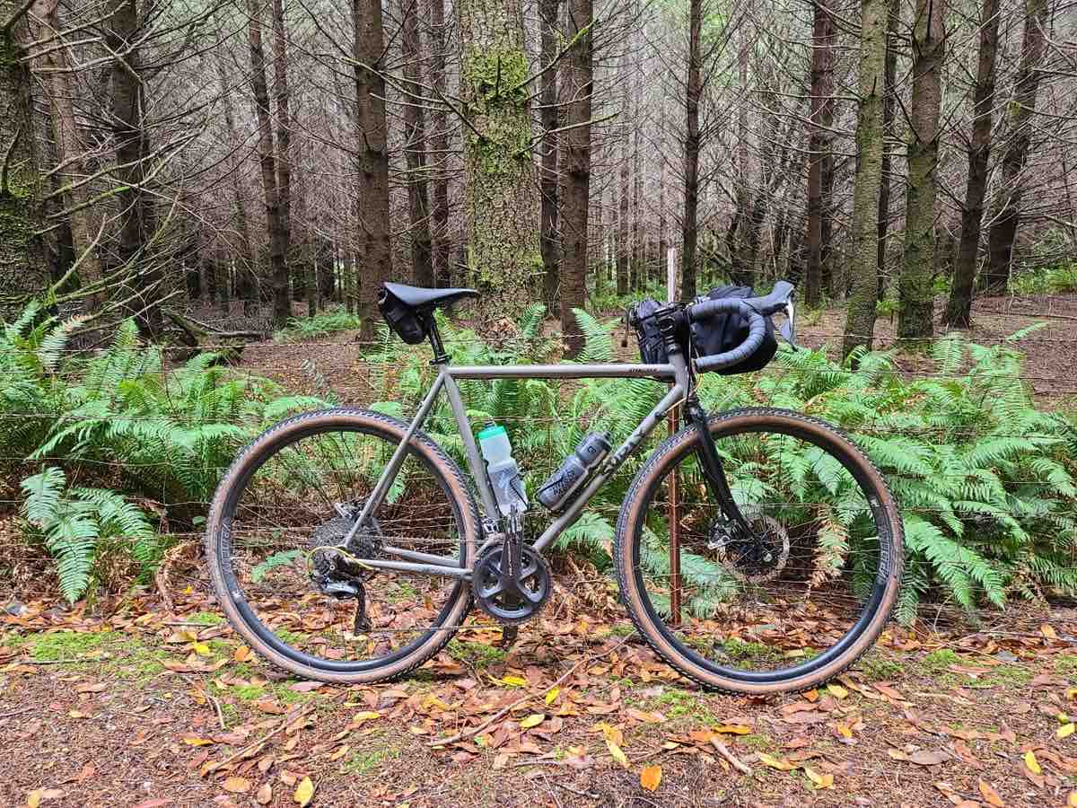 surly straggler bicycle in witchy woods in Langlois, Oregon