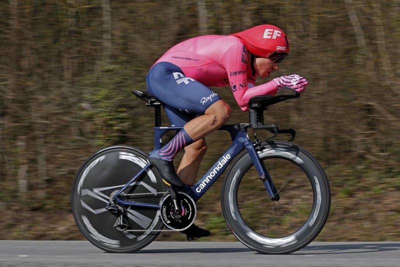 Vision Metron TFW Disc lightweight carbon TT wheel, EF pro Cycling Stefan Bissegger, 2021 Paris-Nice photo by Getty Images
