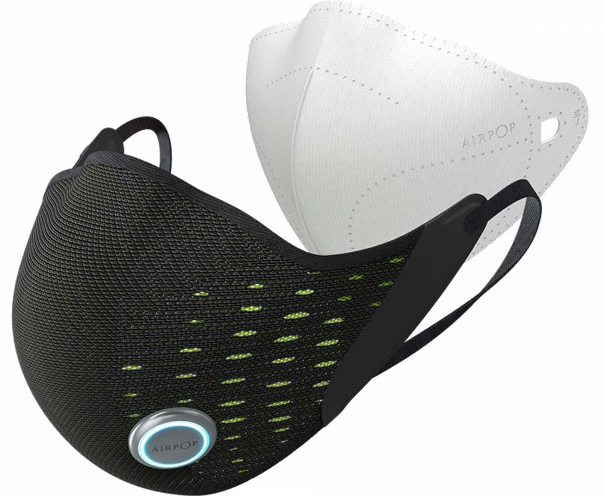 airpop active+ smart sports mask air filter bacteria particles easy breathing unrestricted