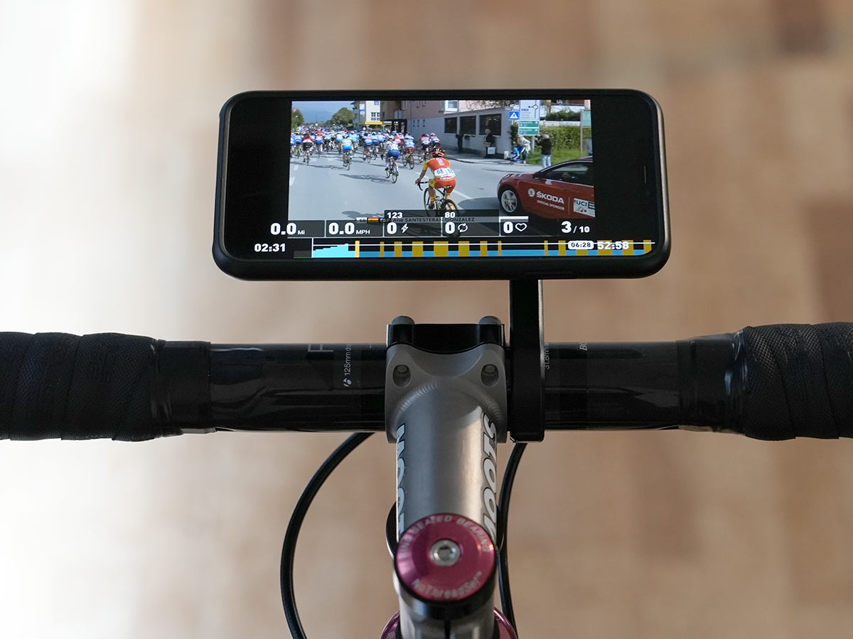 quad lock out front iPhone mount for bicycle handlebars