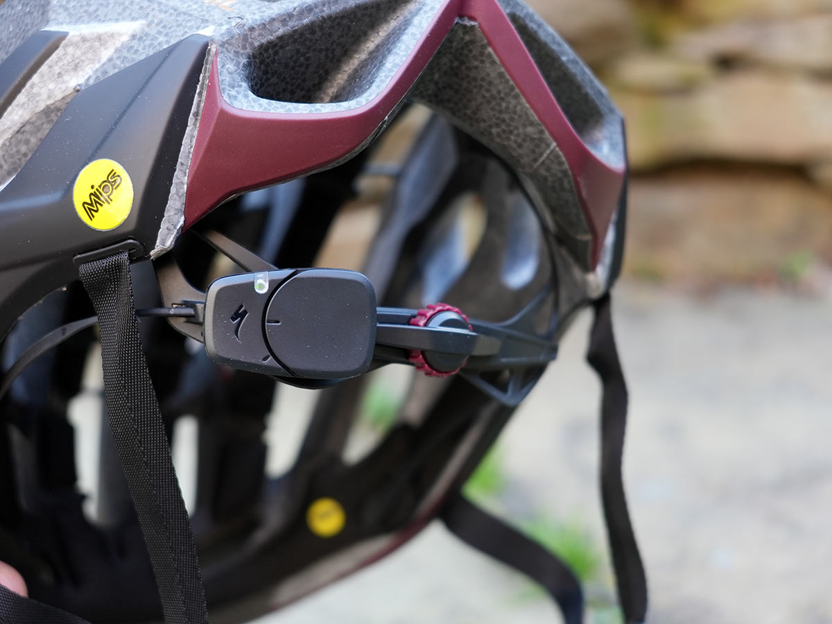angi crash detection and alert transponder on a specialized bicycle helmet