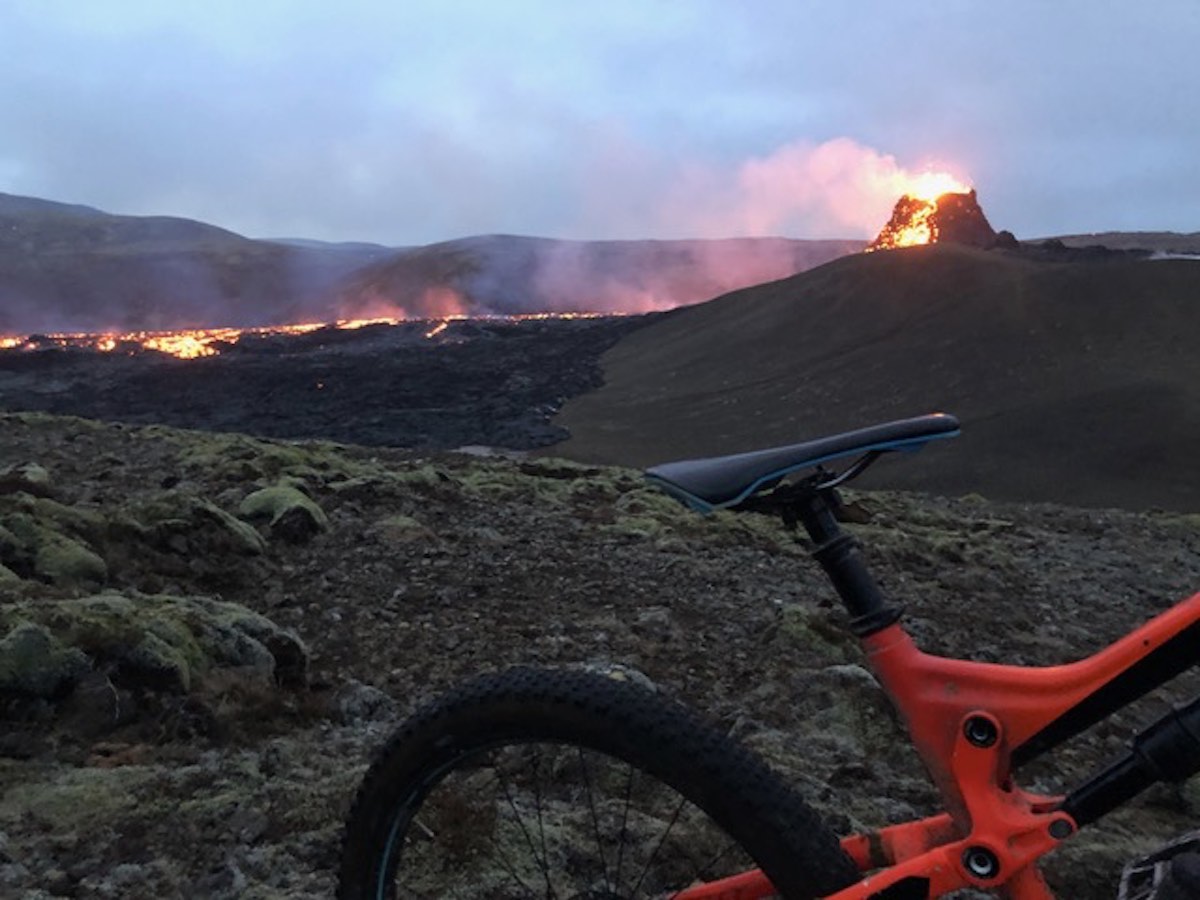 bikerumor pic of the day mountain biking Fagradalsfjall volcano in Iceland