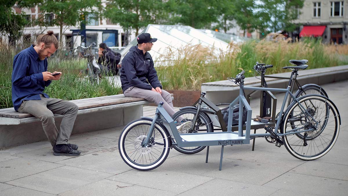 KP Cyclery Nighthawk steel cargo bike, affordable EU-made customizable long john cargo bikes, city